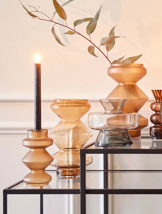 Kerzenständer LUNA matt amber 28 cm