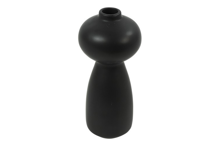 Keramikvase schwarz 19cm - Image 1