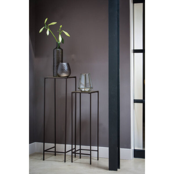 Eisensäule 2er Set braun/bronze 35 x 120 cm