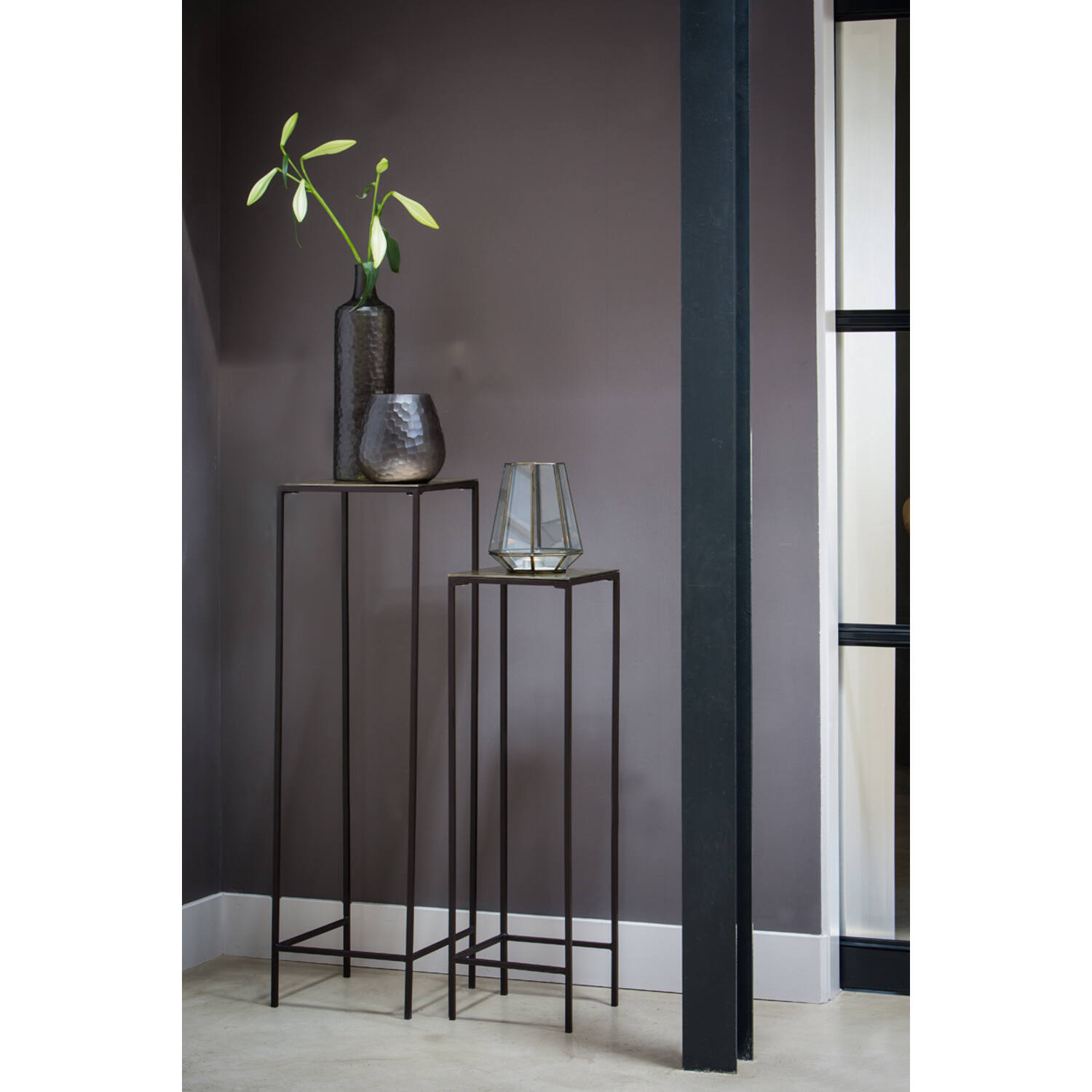 Eisensäule 2er Set braun/bronze 35 x 120 cm - Image 1