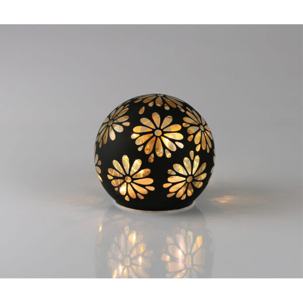 Led Kugel Blüte braun Glas 15 cm