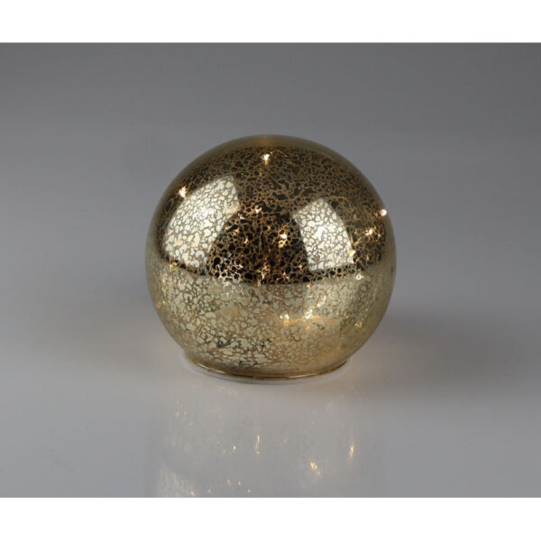 Led Kugel gold Glimmer Glas 10 cm