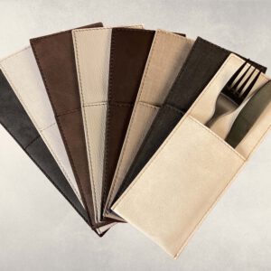 Bestecktasche Kunstleder braun 21 x 8 cm
