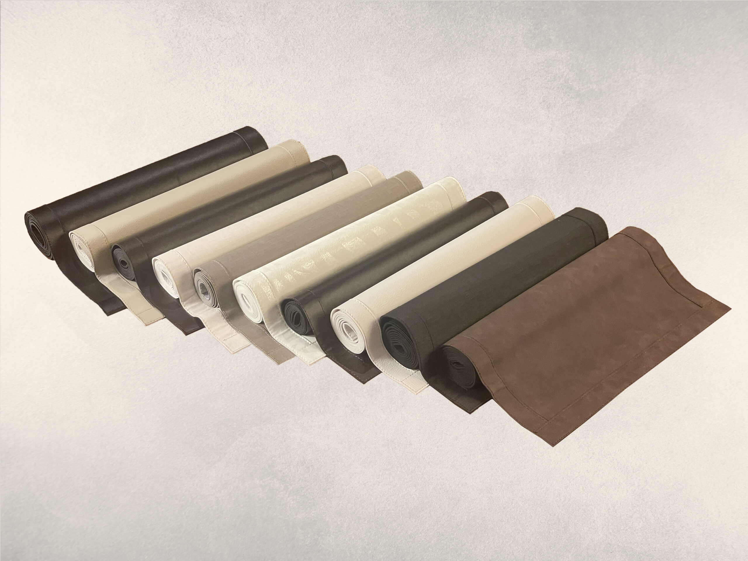 Tischläufer Kunstleder nubuck braun 140 x 40 cm - Image 1