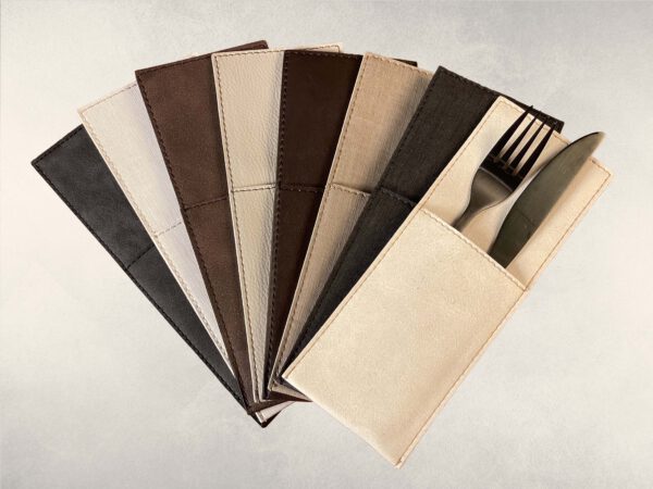 Bestecktasche Kunstleder nubuck braun 21 x 8 cm