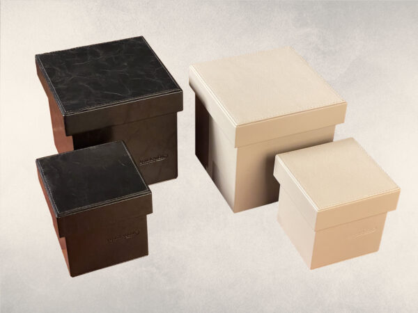 Kunstleder Box schwarz 11 x 11 x 11 cm