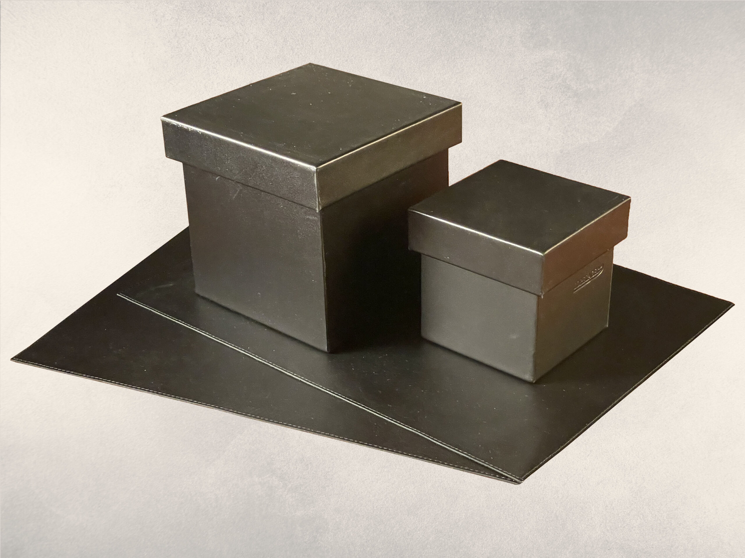 Echtleder Box schwarz 16 x 16 x 16 cm - Image 1