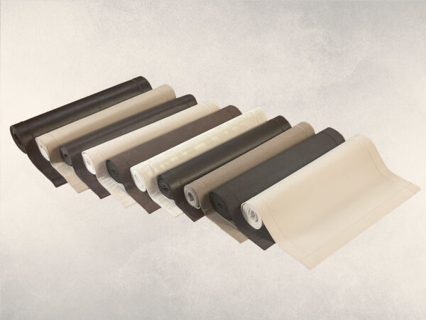 Tischläufer Kunstleder beige 140 x 40 cm