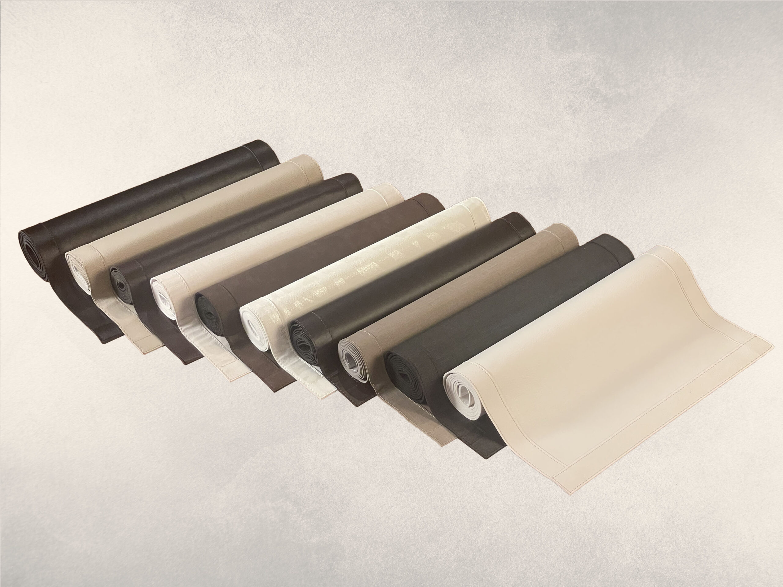 Tischläufer Kunstleder beige 140 x 40 cm - Image 1