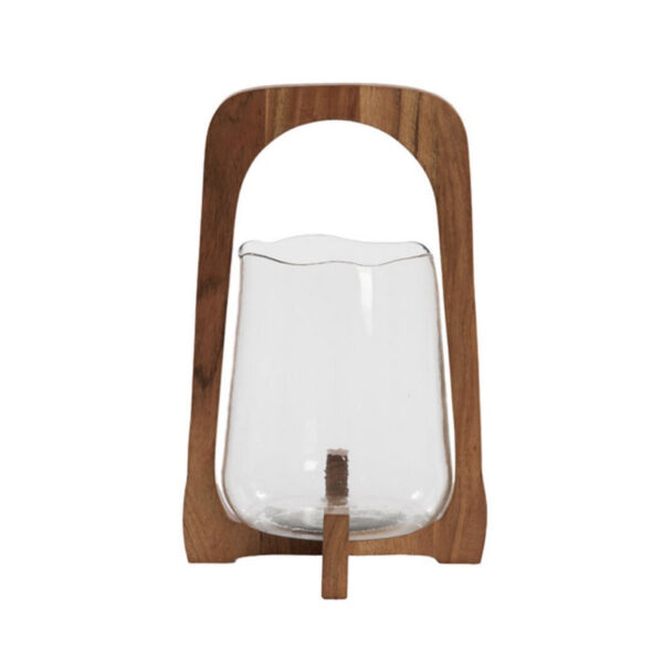 Windlicht SONYA Glas klar & Holz