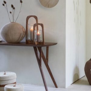 Windlicht SONYA Glas klar & Holz - Image 2