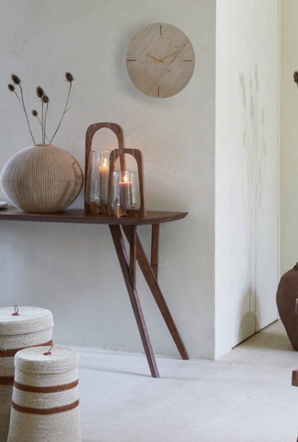 Windlicht SONYA Glas klar & Holz