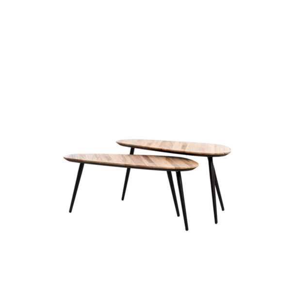 Couchtisch schwarz/ natur 84 x 39 x 39 cm