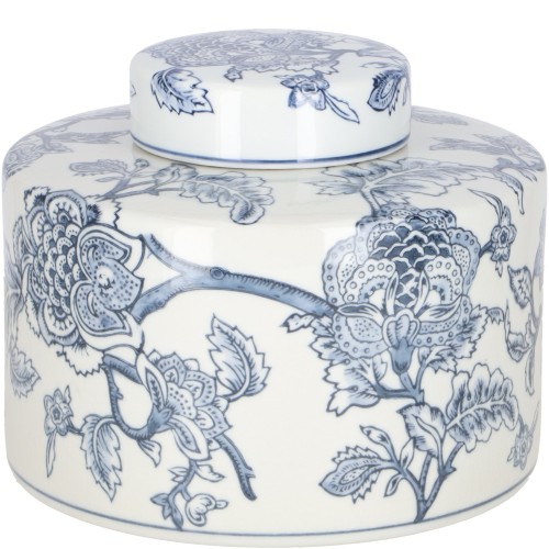 Keramikvase Chinoiserie blau 22 x 18 cm