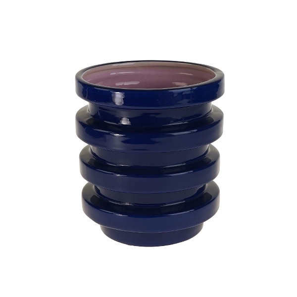 Vase blau/flieder Dolomit 19 x 21 cm