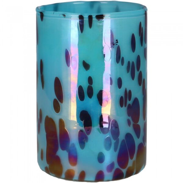 Windlicht Point blau 10 x 15 cm