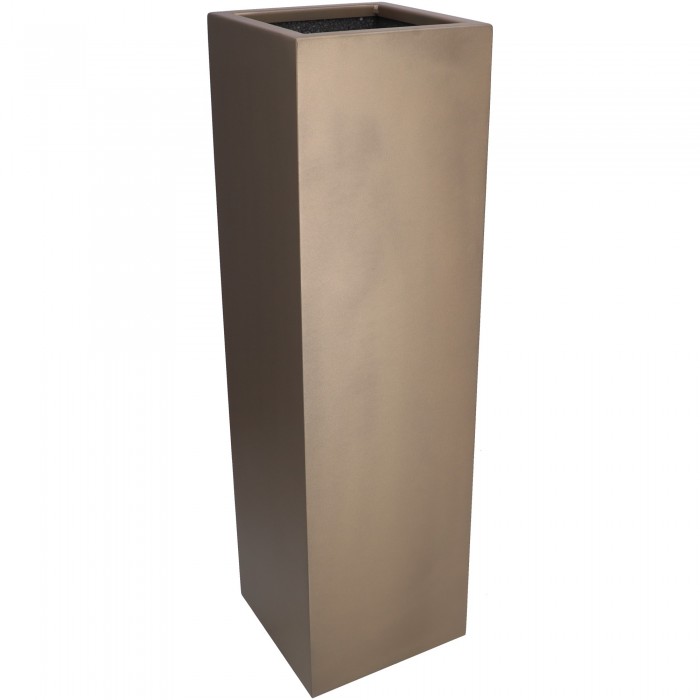 Metall Pflanzvase taupe 26 x 26 x 50 cm - Image 1