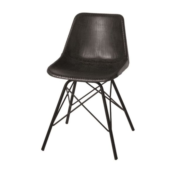 Lederstuhl schwarz 80cm