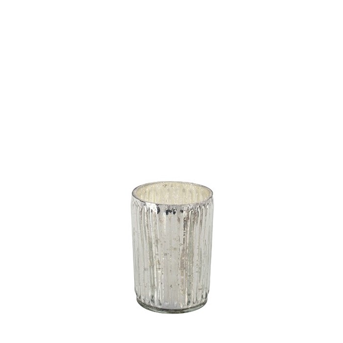 Windlicht Glas silber-antik 6 x9 cm - Image 1