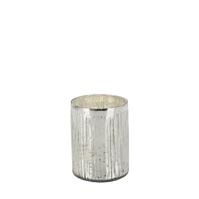 Windlicht Glas silber-antik 7 x 10 cm - Image 1