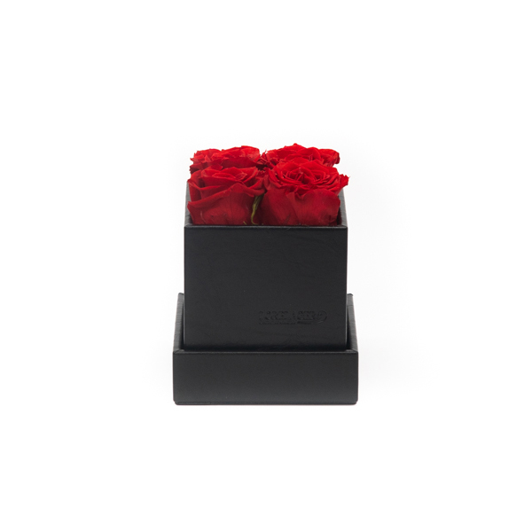Rosenbox schwarz 11 x 11 x 11 cm