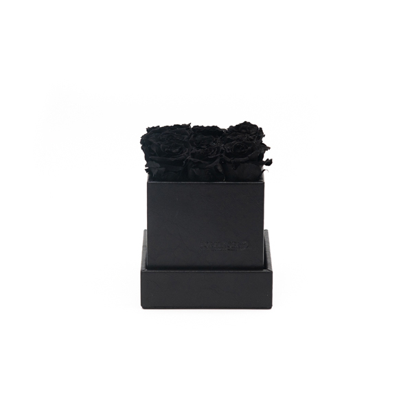 Rosenbox schwarz 11 x 11 x 11 cm