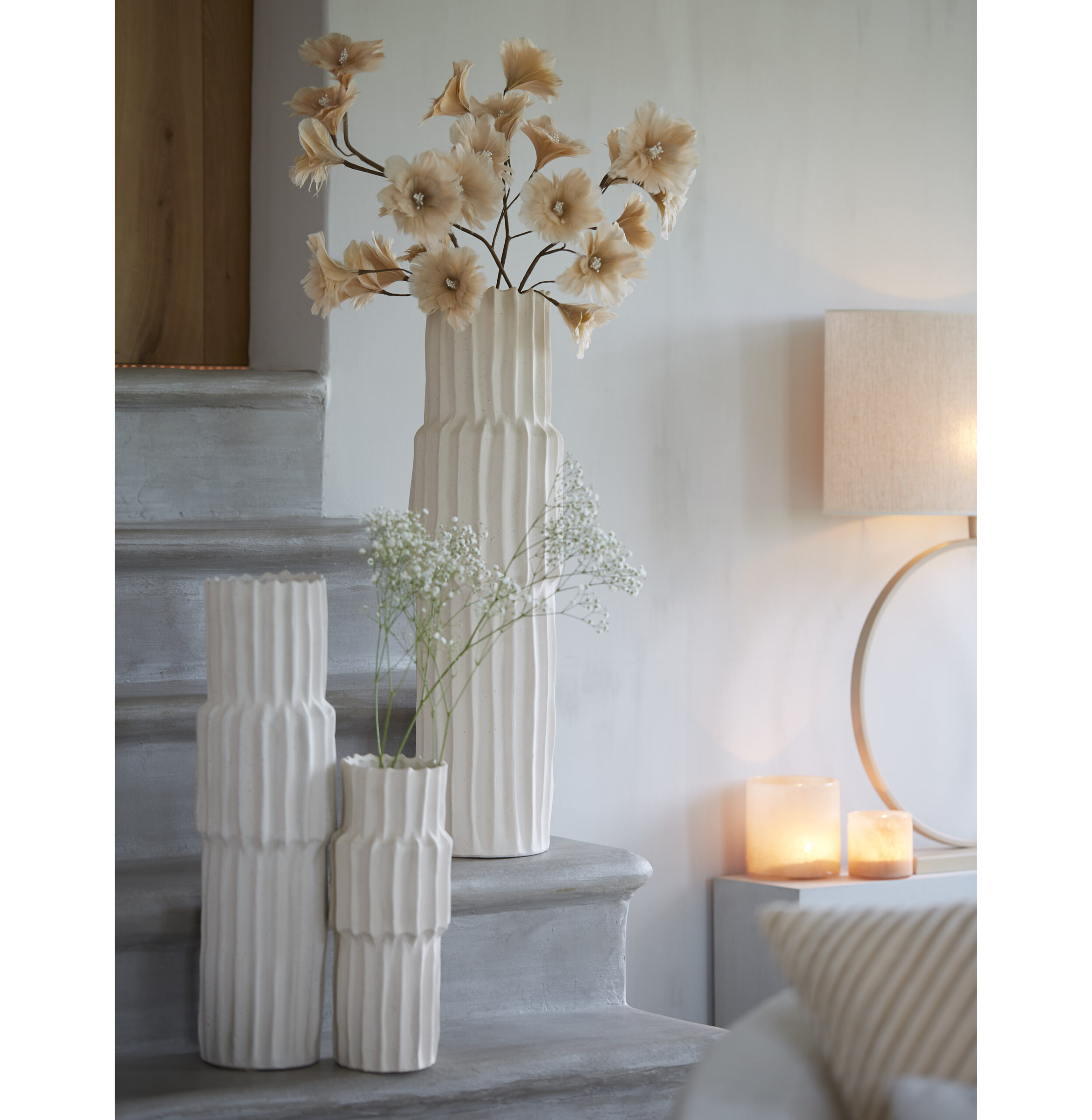 Vase Keramik creme 20 x 72 cm - Image 1