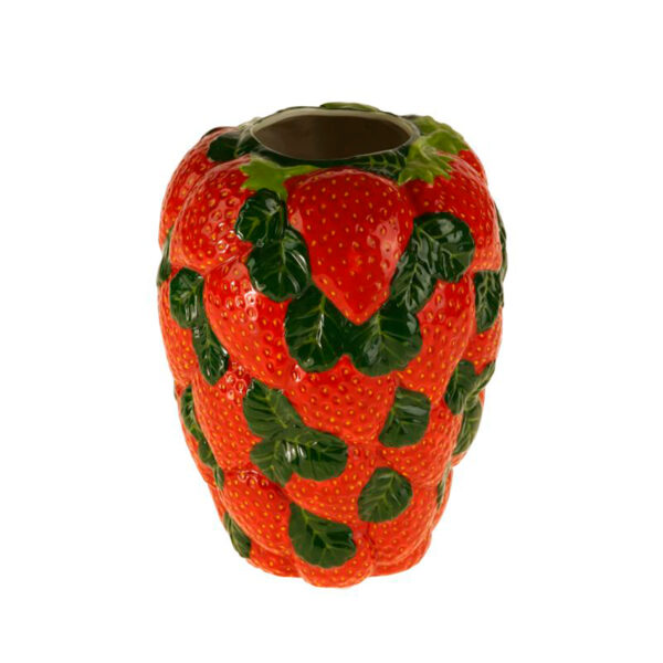 Vase Strawberries Porzellan handbemalt 17,5 x 21,5 cm
